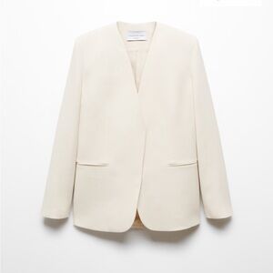Victoria Beckham x Mango white oversized blazer